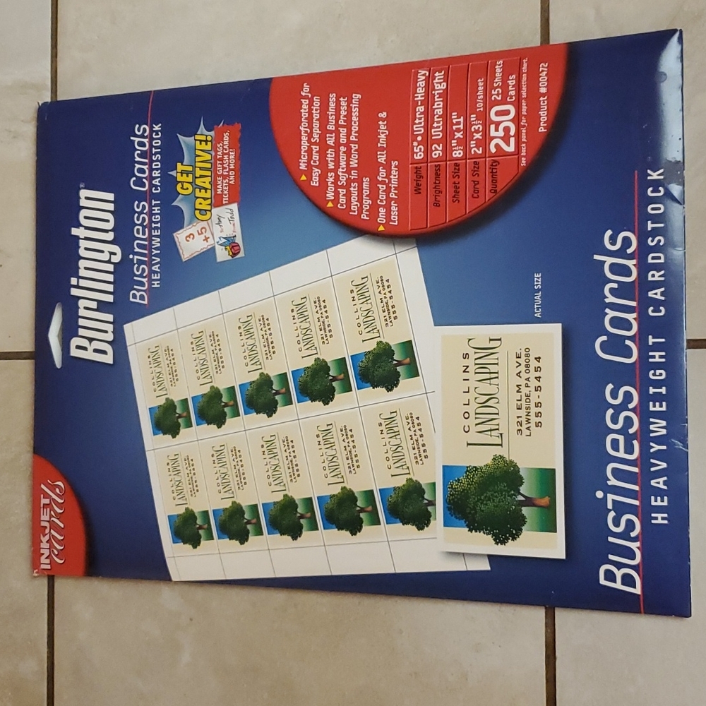 250 Inkjet Business Cards Heavyweight Cardstock